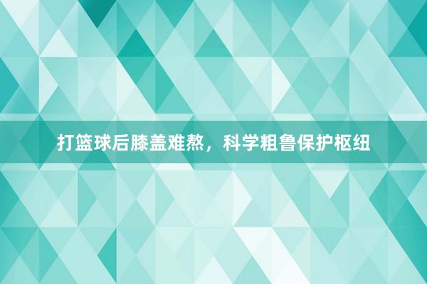 打篮球后膝盖难熬，科学粗鲁保护枢纽